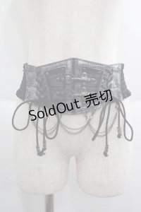Ozz Croce / チェーン付きゴムベルト  ブラック I-25-06-04-095-OO-ZA-HD-ZI