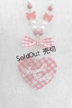 画像1: Angelic Pretty / Lovelyギンガムネックレス  赤チェック I-25-06-04-098-AP-AC-HD-ZI