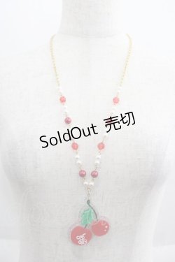 画像2: Angelic Pretty / Creamy Cherryネックレス  赤Ｘゴールド I-25-06-04-099-AP-AC-HD-ZI