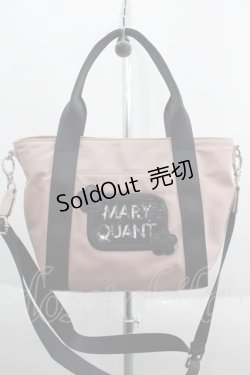 画像1: MARY QUANT / ロゴショルダーバッグ  ピンクＸ黒 I-25-06-04-102-LO-BG-HD-ZI