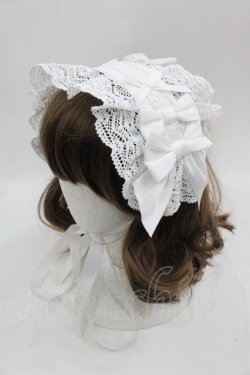 画像1: axes femme kawaii / トーションレースヘッドドレス  白 I-25-06-04-108-AX-AC-HD-ZI