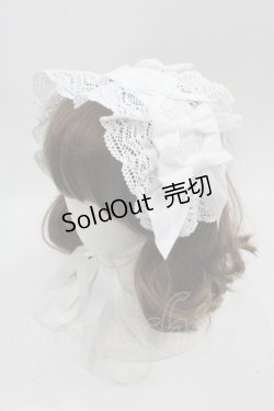 画像1: axes femme kawaii / トーションレースヘッドドレス  白 I-25-06-04-108-AX-AC-HD-ZI