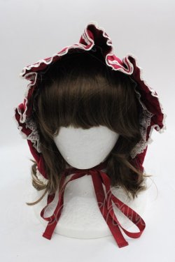 画像2: Angelic Pretty / HAT お嬢様のクラシカルハーフボンネット  ボルドー I-25-06-04-110-AP-AC-HD-ZI