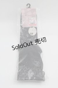 m petit by misako / AMOVKレースリボン付きオーバーニーソックス 23-25CM 黒 I-25-06-04-118-LO-ZA-HD-ZI