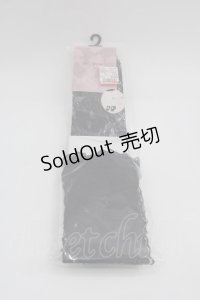 m petit by misako / AMOVKレースリボン付きオーバーニーソックス 23-25CM 黒 I-25-06-04-120-LO-ZA-HD-ZI