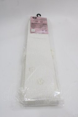 画像2: m petit by misako / AMOVKレースリボン付きオーバーニーソックス 23-25CM 濃白 I-25-06-04-121-LO-ZA-HD-ZI