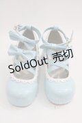 axes femme kawaii / ダブルリボンスカラップシューズ M サックス I-25-06-04-124-AX-SH-HD-ZI