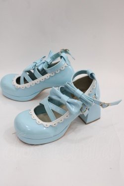 画像3: axes femme kawaii / ダブルリボンスカラップシューズ M サックス I-25-06-04-124-AX-SH-HD-ZI