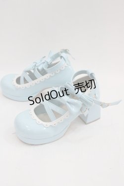 画像3: axes femme kawaii / ダブルリボンスカラップシューズ M サックス I-25-06-04-124-AX-SH-HD-ZI