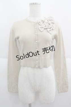 画像1: JESUS DIAMANTE / パール&リボンカーディガン  ベージュ I-25-06-04-024-JE-TO-HD-ZI