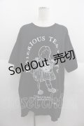 Candy Stripper / MISTERIOUS TEA PARTY BIG Tシャツ  黒Ｘ白 I-25-06-04-034-PU-TS-HD-ZI