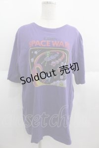 Candy Stripper / SPACE WARS Tシャツ  パープル I-25-06-04-036-PU-TO-HD-ZI