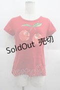 Jane Marple / チェリーTシャツ  レッド I-25-06-04-037-JM-TS-HD-ZI