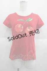 Jane Marple / チェリーTシャツ  レッド I-25-06-04-037-JM-TS-HD-ZI