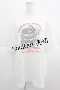 Candy Stripper / CANDY'S BURGER TEE 3 白Ｘ赤Ｘ黒 I-25-06-04-039-PU-TO-HD-ZI
