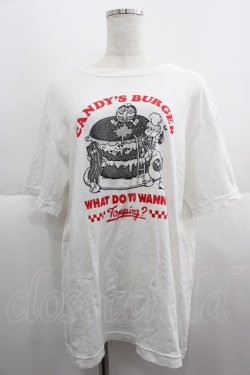 画像1: Candy Stripper / CANDY'S BURGER TEE 3 白Ｘ赤Ｘ黒 I-25-06-04-039-PU-TO-HD-ZI