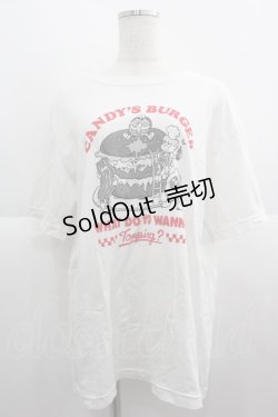 画像1: Candy Stripper / CANDY'S BURGER TEE 3 白Ｘ赤Ｘ黒 I-25-06-04-039-PU-TO-HD-ZI