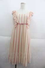 画像1: Emily Temple cute / シフォンストライプワンピース  ピンクＸアイボリー I-25-06-08-085-ET-OP-HD-ZI (1)