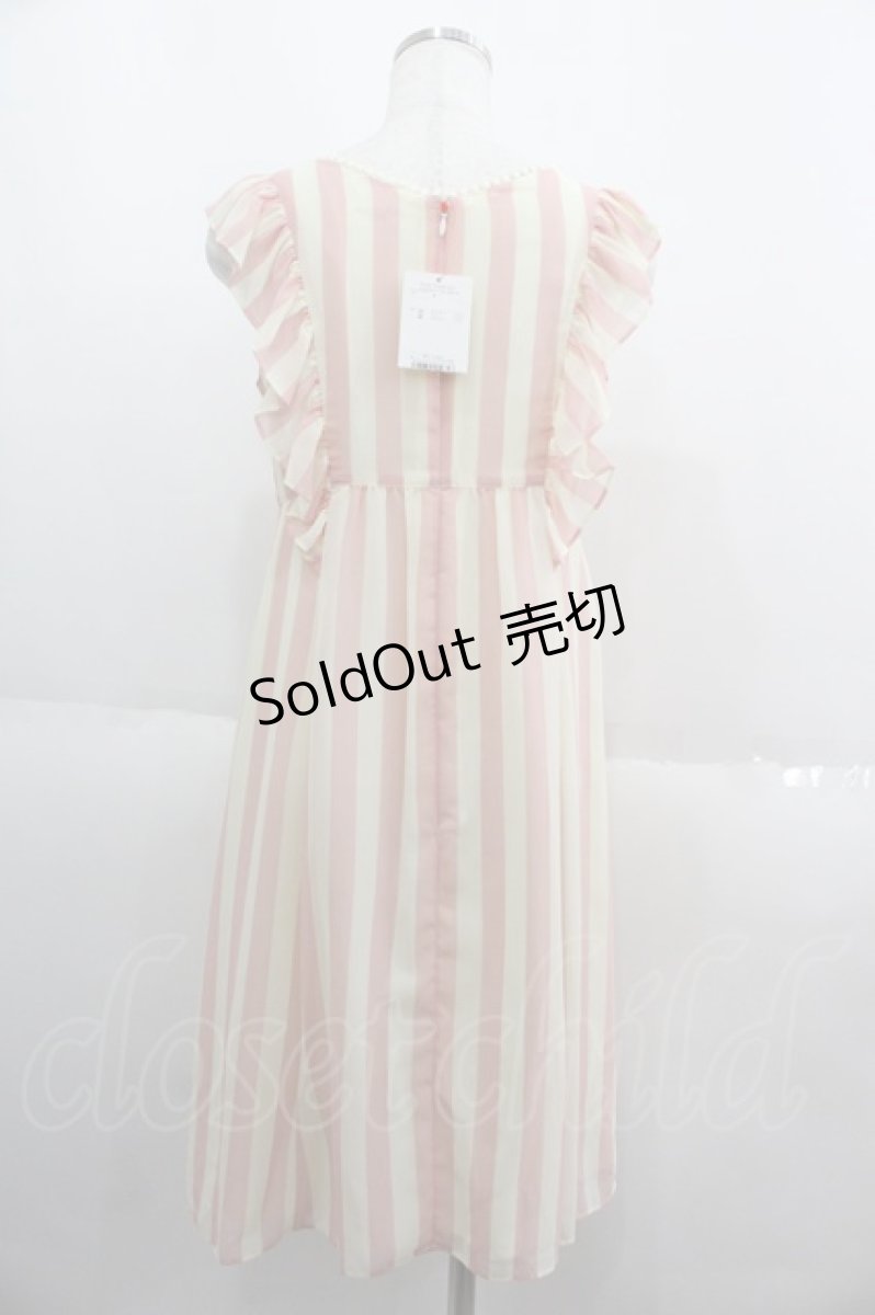 画像2: Emily Temple cute / シフォンストライプワンピース  ピンクＸアイボリー I-25-06-08-085-ET-OP-HD-ZI (2)