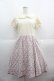 画像1: Shirley Temple / ベルベット切替レース刺繍ワンピース 160CM アイボリーＸピンク I-25-06-08-097-ET-OP-HD-ZI (1)