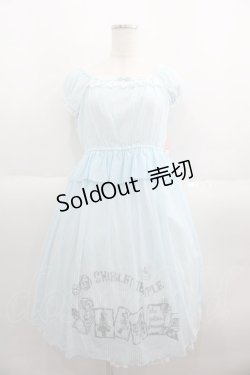 画像1: Shirley Temple / トランプストライプ半袖ワンピース 160CM サックスＸ白 I-25-06-08-098-ET-OP-HD-ZI