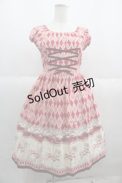 画像1: Shirley Temple / カルーセルプリントのジャンパースカート 160CM ピンク I-25-06-08-102-ET-OP-HD-ZI