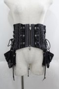 Ozz oneste / 薔薇刺繍ポーチ付きコルセット  ブラック I-25-06-08-124-OO-ZA-HD-ZI