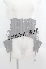 Ozz oneste / 薔薇刺繍ポーチ付きコルセット  ブラック I-25-06-08-124-OO-ZA-HD-ZI