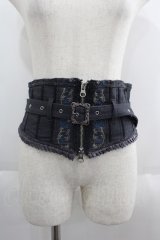 Ozz Croce / ZIP刺繍コルセットベルト  グレー I-25-06-08-125-OO-ZA-HD-ZI