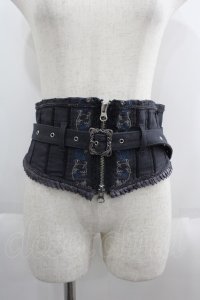 Ozz Croce / ZIP刺繍コルセットベルト  グレー I-25-06-08-125-OO-ZA-HD-ZI