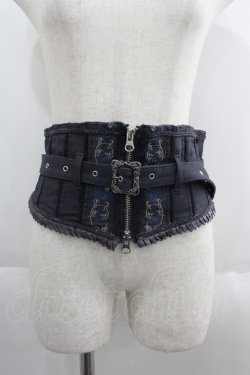 画像1: Ozz Croce / ZIP刺繍コルセットベルト  グレー I-25-06-08-125-OO-ZA-HD-ZI