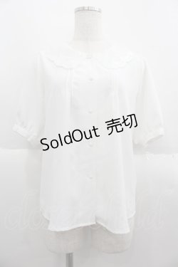 画像1: Fi.n.t / スワン刺繍シアー衿ブラウス  白 I-25-06-08-002-CA-BL-HD-ZI