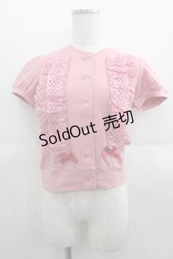 画像1: Shirley Temple / フラワーレース半袖カーディガン 160CM ピンク I-25-06-08-016-ET-TO-HD-ZI