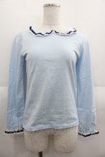 画像1: Shirley Temple / シフォンテープカットソー 160CM サックスＸ白 I-25-06-08-025-ET-TO-HD-ZI (1)