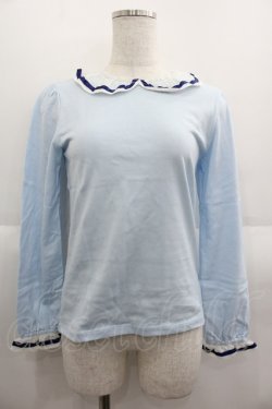 画像1: Shirley Temple / シフォンテープカットソー 160CM サックスＸ白 I-25-06-08-025-ET-TO-HD-ZI