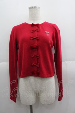 画像1: Shirley Temple / 7つリボンニットカーディガン 160cm 赤 I-25-06-08-027-ET-TO-HD-ZI
