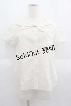 画像1: Emily Temple cute / ロゴハート刺繍半袖ブラウス M 生成り I-25-06-08-004-ET-BL-HD-ZI