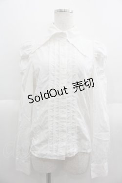 画像1: BPN / 3ピンタック長袖ブラウス  白 I-25-06-08-036-GO-BL-HD-ZI
