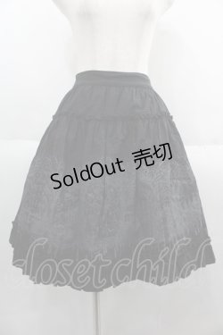 画像1: ALGONQUINS / 長い長い森ティアードミディアムスカート  クロ×グレイ I-25-06-11-055-AL-SK-HD-ZI