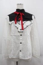 画像1: ALGONQUINS / リボン&付衿ピューリタンカラーヨークフリルコロニアルブラウス  オフシロ I-25-06-11-006-AL-BL-HD-ZI (1)