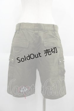 画像2: HELL CAT PUNKS / ラクガキ風ハーフカーゴパンツ S カーキ I-25-06-11-057-PU-PA-HD-ZI