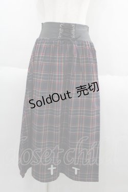 画像1: HELL CAT PUNKS / CROSSミモレスカート  チェック I-25-06-11-059-PU-SK-HD-ZI