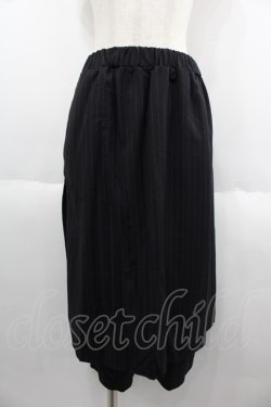 画像1: Deorart / ストライプエプロン付きレイヤーガウチョ M ブラック×ホワイト I-25-06-11-060-PU-PA-HD-ZI