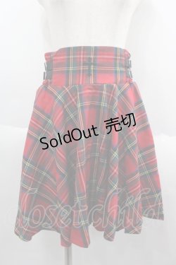 画像1: HELL CAT PUNKS / クロス刺繍ミニスカート  チェック I-25-06-11-062-PU-SK-HD-ZI