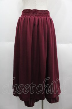 画像2: axes femme / 刺繍入りベルト装飾スカート  ボルドー I-25-06-11-067-AX-SK-HD-ZI