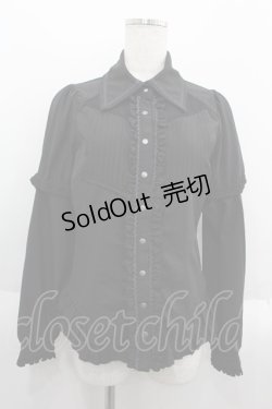画像1: Ozz oneste / 2wayフリルブラウス  ブラック I-25-06-11-076-OO-BL-HD-ZI