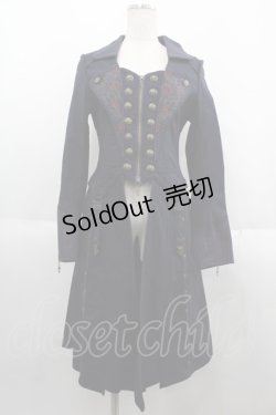 画像1: Ozz oneste / ストライプローズ刺繍ロングジャケット  ネイビー I-25-06-11-081-OO-JA-HD-ZI