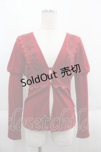 Ozz oneste / 薔薇刺繍2WAYボレロ  レッド I-25-06-11-082-OO-TO-HD-ZI
