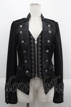 画像1: Ozz oneste / 薔薇刺繍ジップジャケット  ブラック I-25-06-11-083-OO-JA-HD-ZI