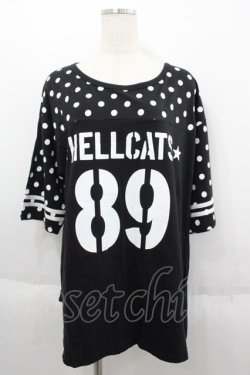 画像1: HELL CAT PUNKS / フットボールビッグTシャツ  ブラックドット I-25-06-11-009-PU-TS-HD-ZI